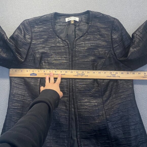 Casper Black Designer Open Front Jacket Size 14W,Lined,Outdoor,Casual,Preppy - Picture 4 of 9